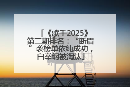 《歌手2025》第三期排名：“断眉”袭榜单依纯成功，白举纲被淘汰