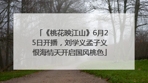 《桃花映江山》6月25日开播，刘学义孟子义恨海情天开启国风桃色