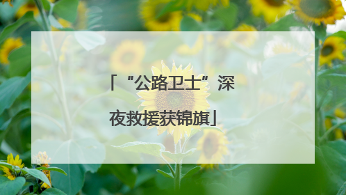 “公路卫士”深夜救援获锦旗