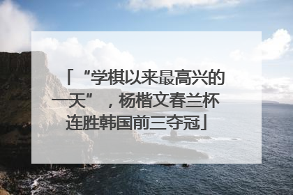 “学棋以来最高兴的一天”，杨楷文春兰杯连胜韩国前三夺冠