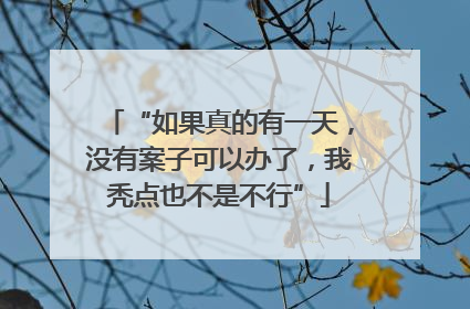 “如果真的有一天，没有案子可以办了，我秃点也不是不行”
