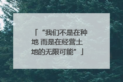 “我们不是在种地 而是在经营土地的无限可能”