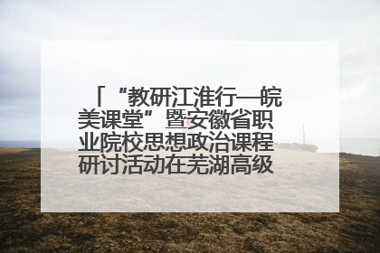 “教研江淮行—皖美课堂”暨安徽省职业院校思想政治课程研讨活动在芜湖高级职业技术学校举行