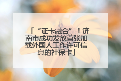 “证卡融合”！济南市成功发放首张加载外国人工作许可信息的社保卡