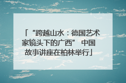 “跨越山水：德国艺术家镜头下的广西” 中国故事讲座在柏林举行