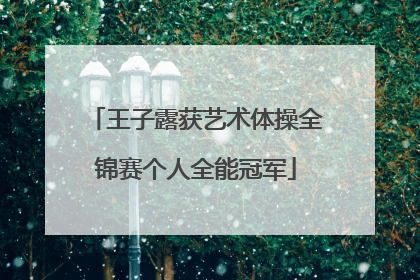 王子露获艺术体操全锦赛个人全能冠军