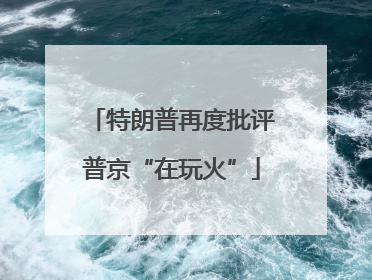 特朗普再度批评普京“在玩火”
