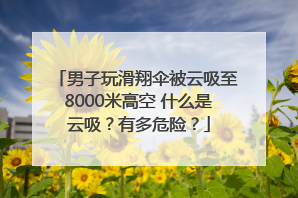 男子玩滑翔伞被云吸至8000米高空 什么是云吸？有多危险？