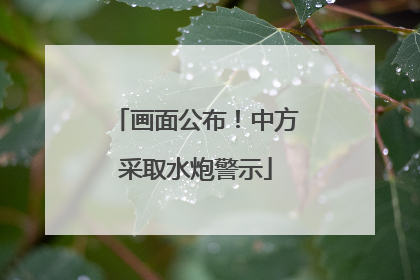 画面公布！中方采取水炮警示