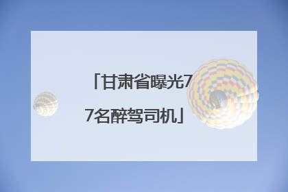 甘肃省曝光77名醉驾司机