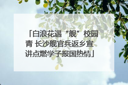 白浪花遇“舰”校园青 长沙舰官兵返乡宣讲点燃学子报国热情