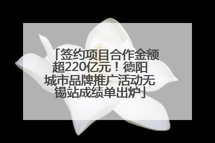 签约项目合作金额超220亿元！德阳城市品牌推广活动无锡站成绩单出炉