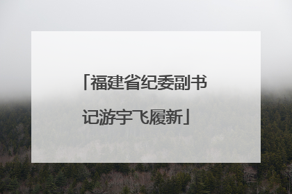福建省纪委副书记游宇飞履新