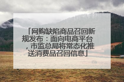 网购缺陷商品召回新规发布：面向电商平台，市监总局将常态化推送消费品召回信息