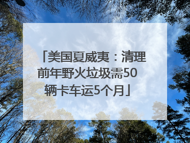 美国夏威夷：清理前年野火垃圾需50辆卡车运5个月