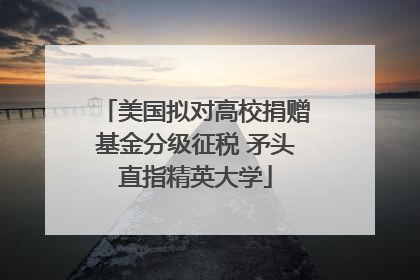 美国拟对高校捐赠基金分级征税 矛头直指精英大学