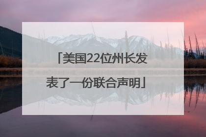美国22位州长发表了一份联合声明