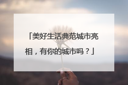 美好生活典范城市亮相，有你的城市吗？