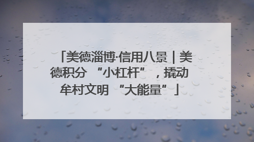 美德淄博·信用八景｜美德积分 “小杠杆”，撬动牟村文明 “大能量”