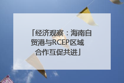 经济观察：海南自贸港与RCEP区域合作互促共进