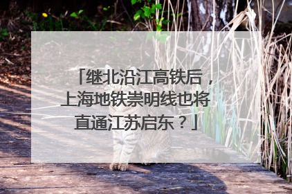继北沿江高铁后，上海地铁崇明线也将直通江苏启东？