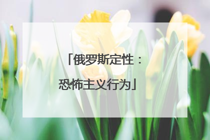 俄罗斯定性：恐怖主义行为