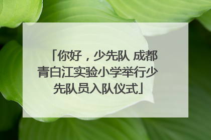 你好，少先队 成都青白江实验小学举行少先队员入队仪式