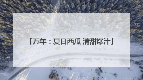 万年：夏日西瓜 清甜爆汁