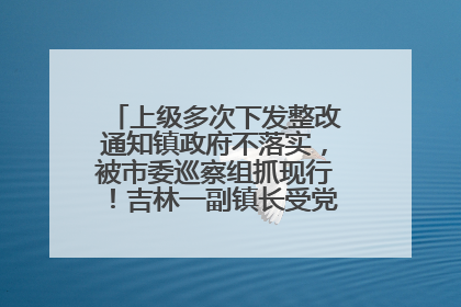 上级多次下发整改通知镇政府不落实，被市委巡察组抓现行！吉林一副镇长受党内警告处分