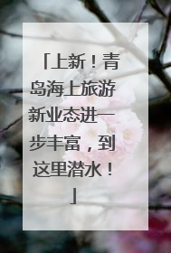 上新！青岛海上旅游新业态进一步丰富，到这里潜水！