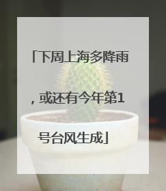 下周上海多降雨，或还有今年第1号台风生成