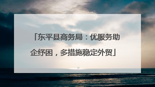 东平县商务局：优服务助企纾困，多措施稳定外贸
