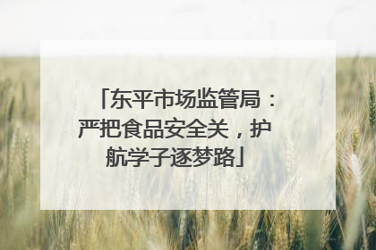 东平市场监管局：严把食品安全关，护航学子逐梦路