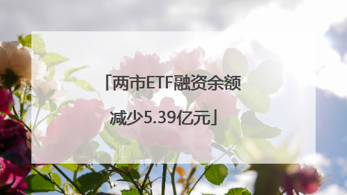 两市ETF融资余额减少5.39亿元