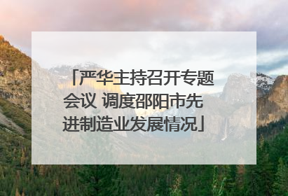 严华主持召开专题会议 调度邵阳市先进制造业发展情况
