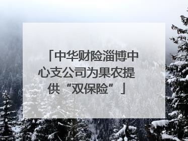 中华财险淄博中心支公司为果农提供“双保险”