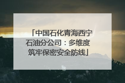 中国石化青海西宁石油分公司：多维度筑牢保密安全防线