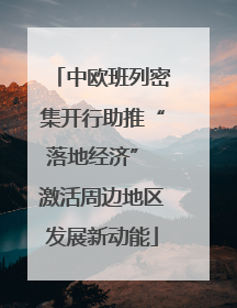 中欧班列密集开行助推“落地经济” 激活周边地区发展新动能