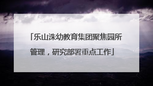 乐山洙幼教育集团聚焦园所管理，研究部署重点工作