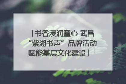 书香浸润童心 武昌“紫湖书声”品牌活动赋能基层文化建设