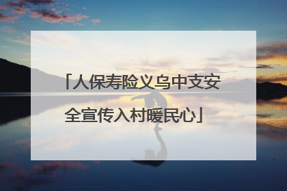 人保寿险义乌中支安全宣传入村暖民心