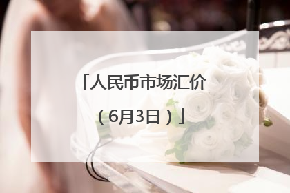 人民币市场汇价（6月3日）
