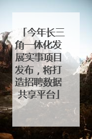 今年长三角一体化发展实事项目发布，将打造招聘数据共享平台