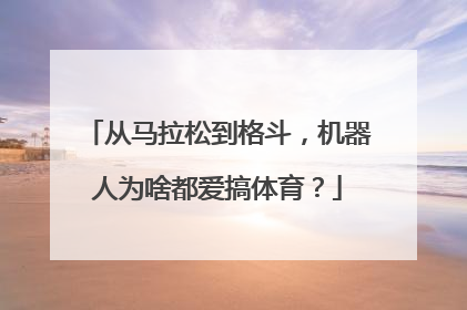 从马拉松到格斗，机器人为啥都爱搞体育？