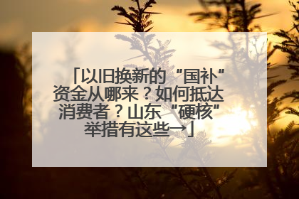 以旧换新的“国补”资金从哪来？如何抵达消费者？山东“硬核”举措有这些→
