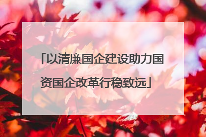 以清廉国企建设助力国资国企改革行稳致远