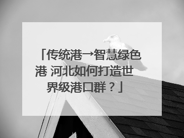 传统港→智慧绿色港 河北如何打造世界级港口群？