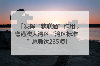 发挥“软联通”作用，粤港澳大湾区“湾区标准”总数达235项