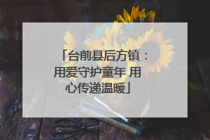 台前县后方镇：用爱守护童年 用心传递温暖