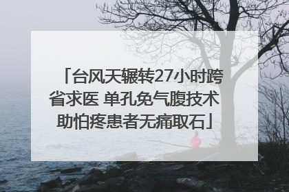 台风天辗转27小时跨省求医 单孔免气腹技术助怕疼患者无痛取石